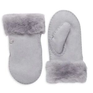 UGG Gray Suede Shearling Mittens | Toddler 4–5Y | Cozy & Like New